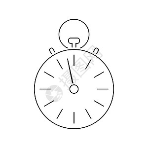 秒表图标Stopwatch图标细线设计矢量插图背景