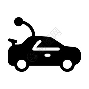 汽车多媒体白色背景黑色远程玩具车设备说明图插画
