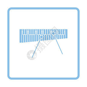 Xylophone图标蓝色框架设计矢量插图图片