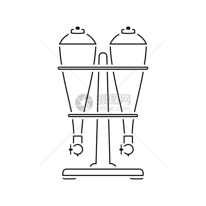 Soda吸水设备图标薄线计矢量插图图片