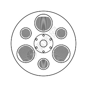 胶片卷线图标薄设计矢量插图图片