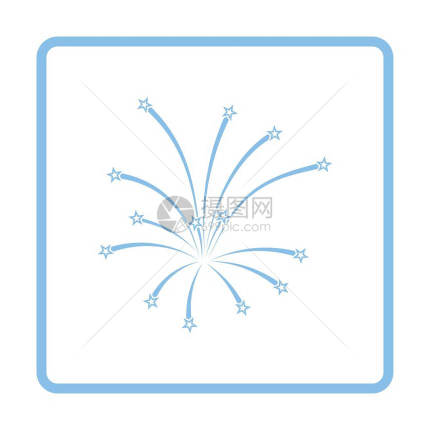 烟花图标蓝框架设计矢量图示图片