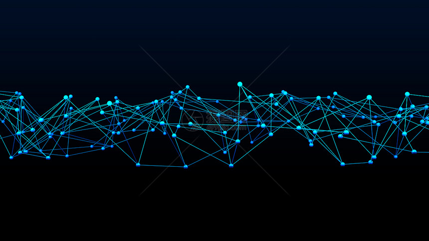 蓝色数字据和网络连接蓝色数字据和网络连接三角线和黑背景技术概念领域3D抽象图解图片