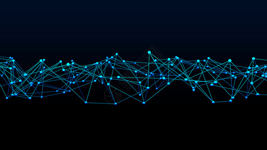 蓝色数字据和网络连接蓝色数字据和网络连接三角线和黑背景技术概念领域3D抽象图解背景图片