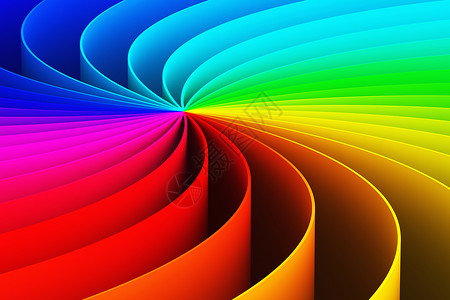 表示颜色素材创意抽象的颜色螺旋形状彩虹3D表示插图壁纸背景背景