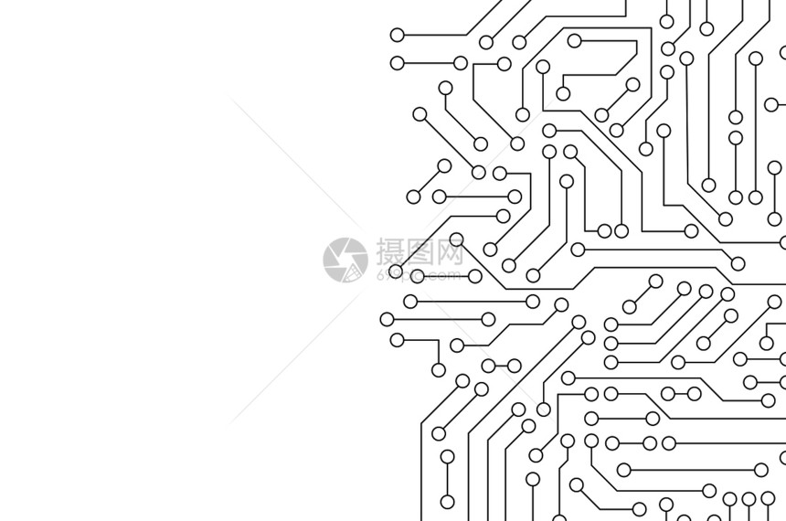 白色电路板图案纹理数字计算机技术概念的高科背景3D抽象图解图片
