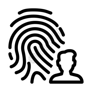 指纹智能锁用户指纹扫描插画