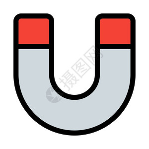 U型磁铁U形状磁网Name插画