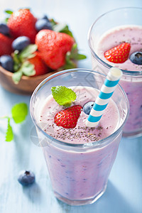 蓝莓牛奶果汁详细图草莓奶昔背景