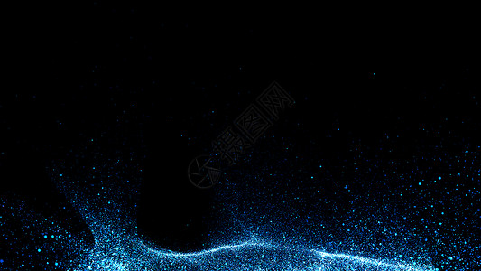 数字据和网络连接技术概念中的蓝落粉闪光板彩蛋白黑色背景爆炸3d抽象插图背景图片