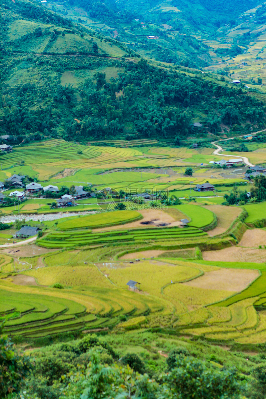 田地准备种植大米LimMongHuyenMuChangChaiNorthen越南图片