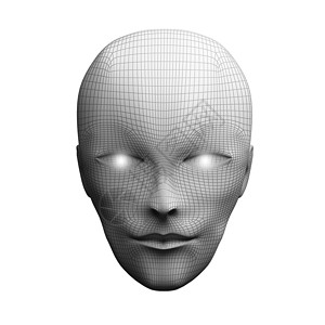 白色背景的模型数字未来计算机技术概念中的人工智能3D插图图片