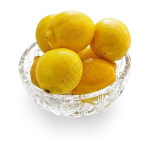 水晶碗中的柠檬图片