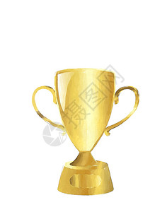 奖杯素材素描白色背景的水彩金杯插图背景