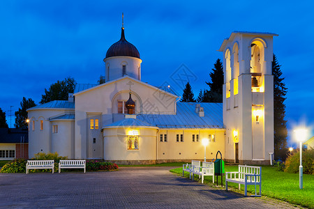 芬兰新瓦拉姆修道院景色之夜图片