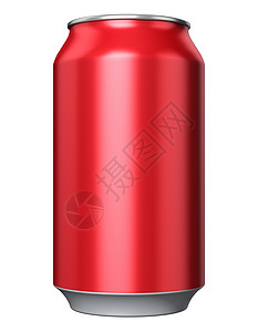 红色金属铝锡饮料可以在白色背景上分离图片