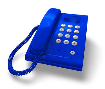 蓝办公室电话白色高清图片素材