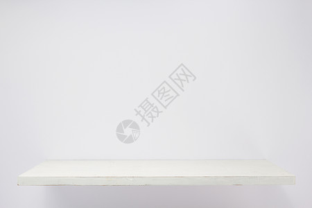 白背景纹理壁上的木板架背景图片