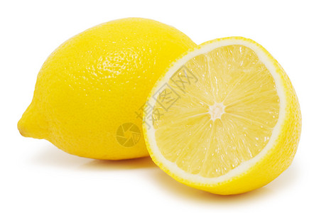 白色的两片多汁柠檬图片