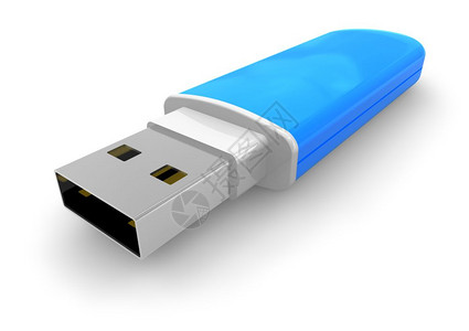蓝色USB闪光驱动器图片
