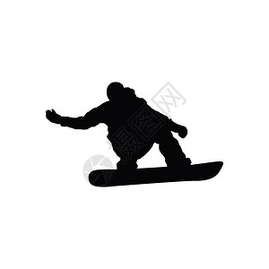 滑雪运动员是黑白的矢量插图高清图片