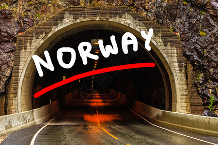 挪威斯堪的纳维亚挪威诺韦吉山脉隧道入口图片