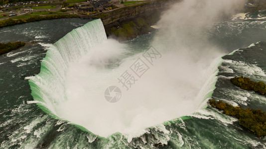 加拿大尼亚格拉瀑布从美国航空角度来看地标高清图片素材