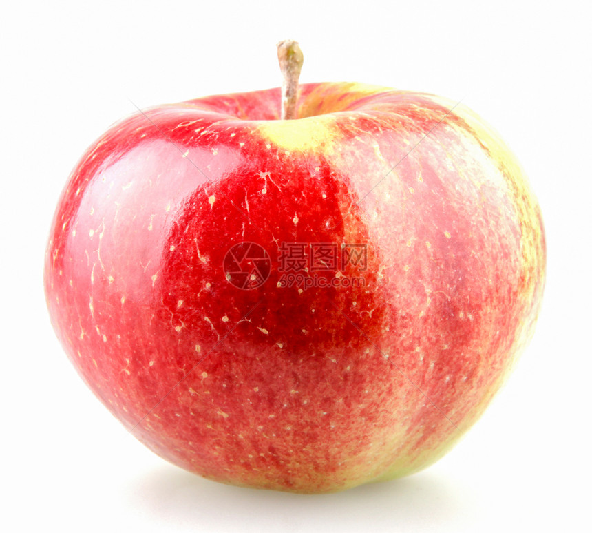 白色背景上孤立的新鲜红苹果图片