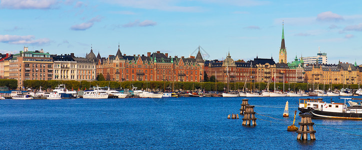 瑞典斯德哥尔摩旧城全景图片