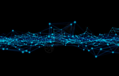 蓝数字据和网络连接的蓝色数字据和网络连接三角线和未来的黑人背景技术概念领域3个抽象插图背景图片