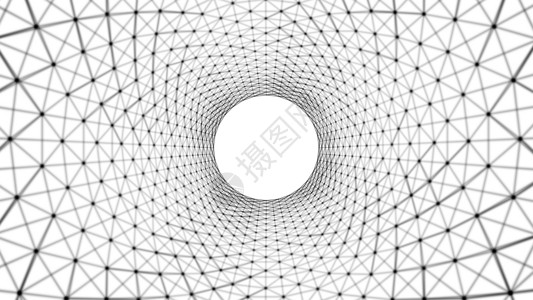 白色背景的建筑结构隧道形状光幻等结构的螺旋圆形光幻象抽模式设计元素3d线插图背景背景图片