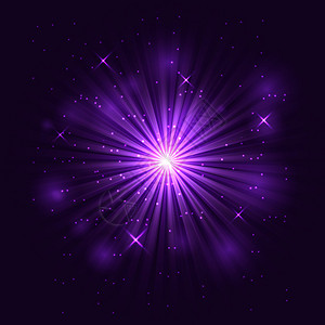 亮闪光和紫色背景的爆炸库存矢量背景图片