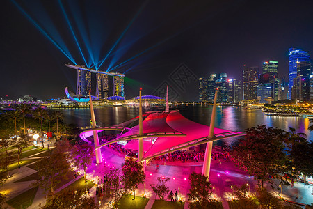 新加坡下城市玛瑞娜湾区金融和摩天大楼图片