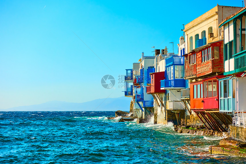 希腊梅科诺斯岛小威尼斯房屋图片