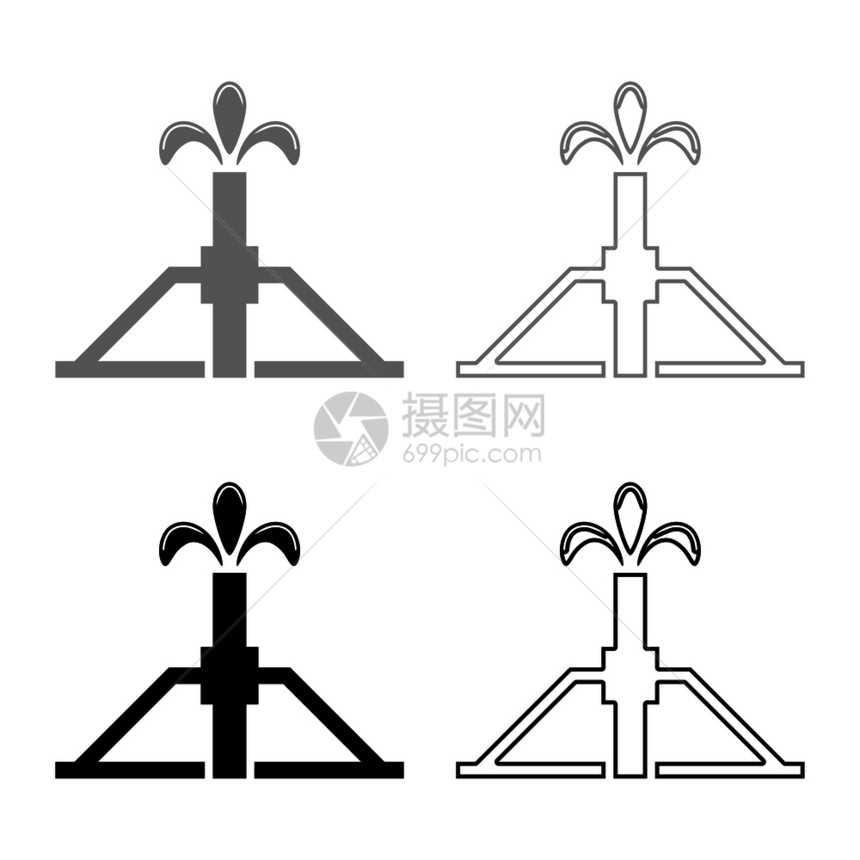 红黑色矢量插图平板风格简单图像图片