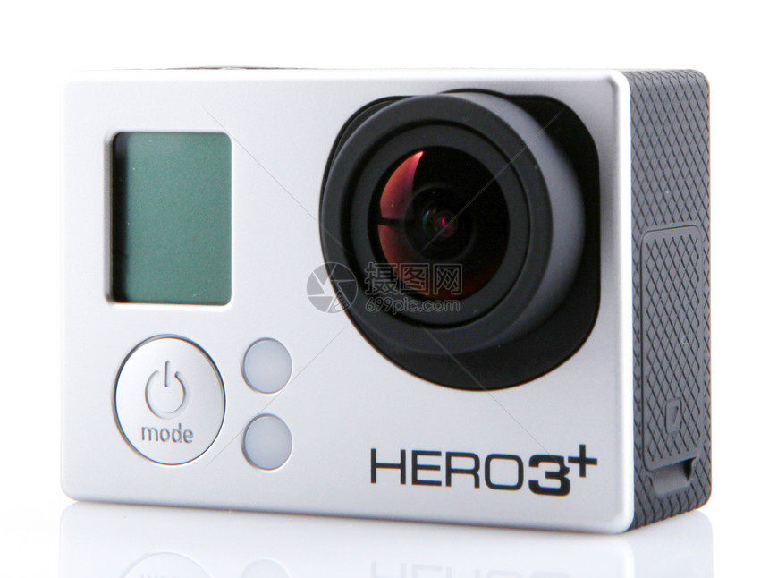 AYTOSBULGARIA2014年月5日GoProHERO3黑色版孤立在白背景上GORO是高清晰的个人相机品牌经常用于极端动作图片