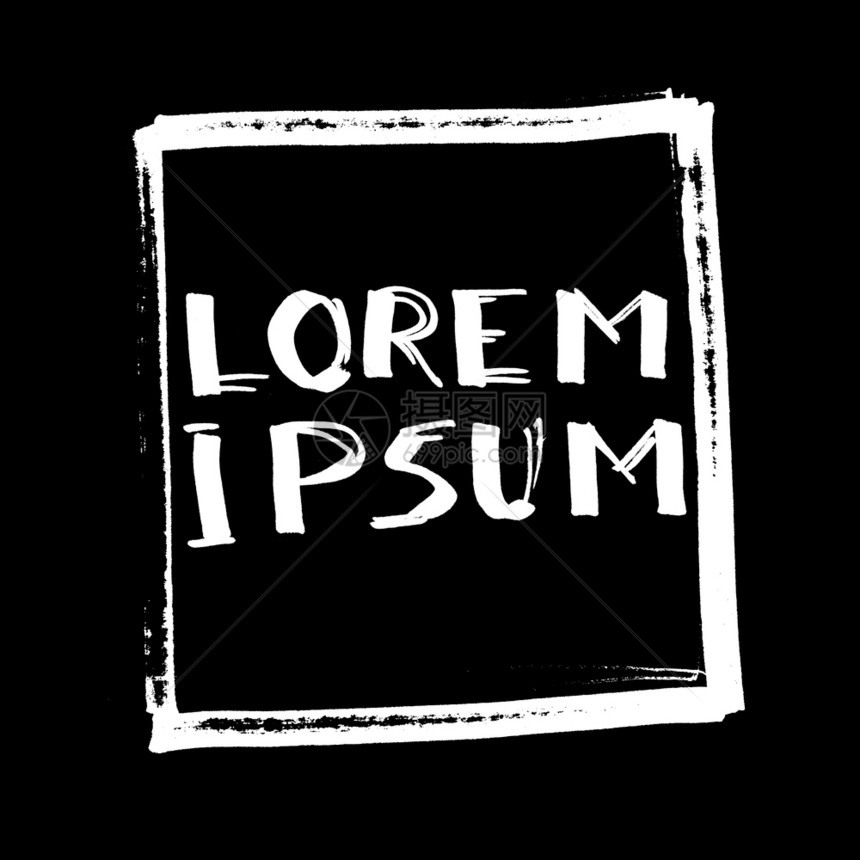 LoremIpcum样本文字母T恤衫或海报的漫画设计黑色背景图片