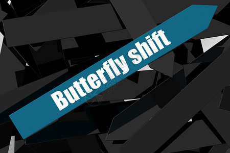 蝴蝶在蓝箭上转换字词3D翻转图片