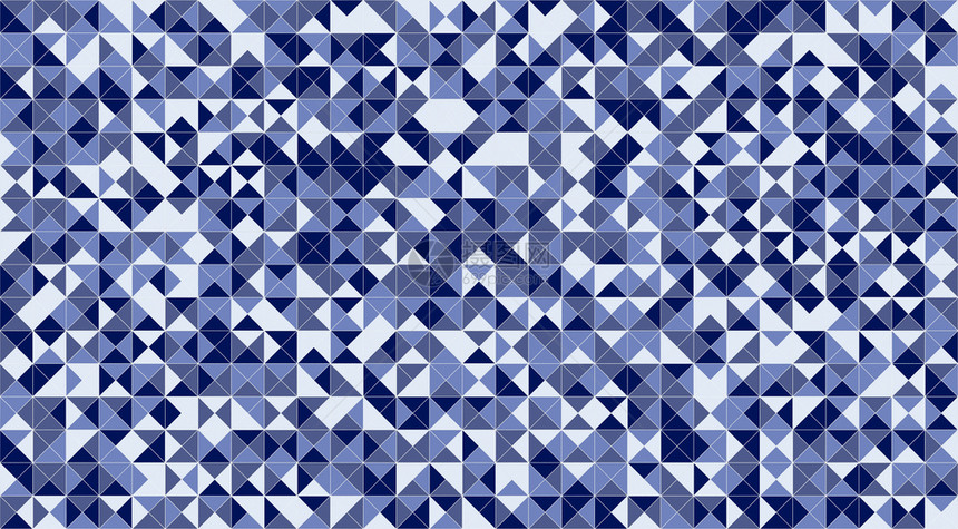 壁纸的蓝色马赛克三角瓷砖地板或墙壁装饰建筑设计图案材料纹理背景3d抽象插图图片