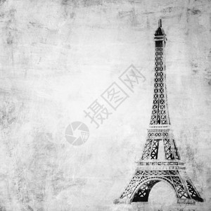 Eiffel高塔在鬼背景上图片