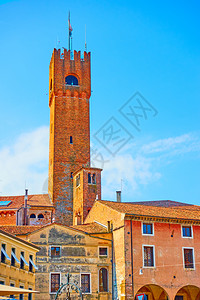意大利维内托Treviso公民塔高清图片