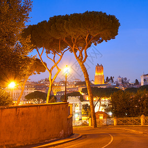意大利罗马黄昏的城市风景图片