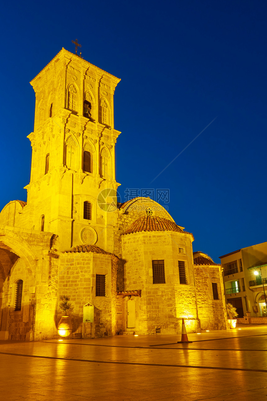 塞浦路斯拉纳卡夜间圣扎鲁AgiosLazaros教堂图片