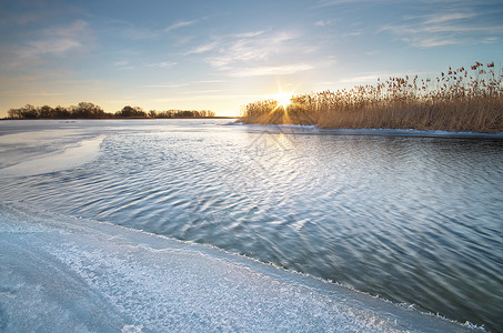 冬季风景和冰河自然构成图片