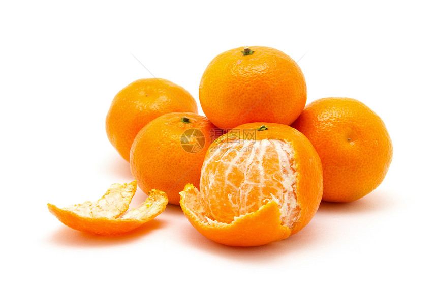 白底绝缘的橘子或中年水果图片