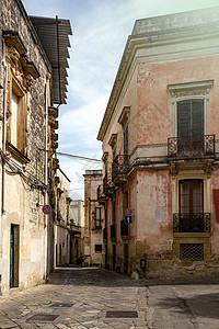 一个意大利村小街背景图片