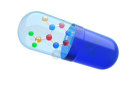 包治百病配有新方的药物胶囊3D插图背景