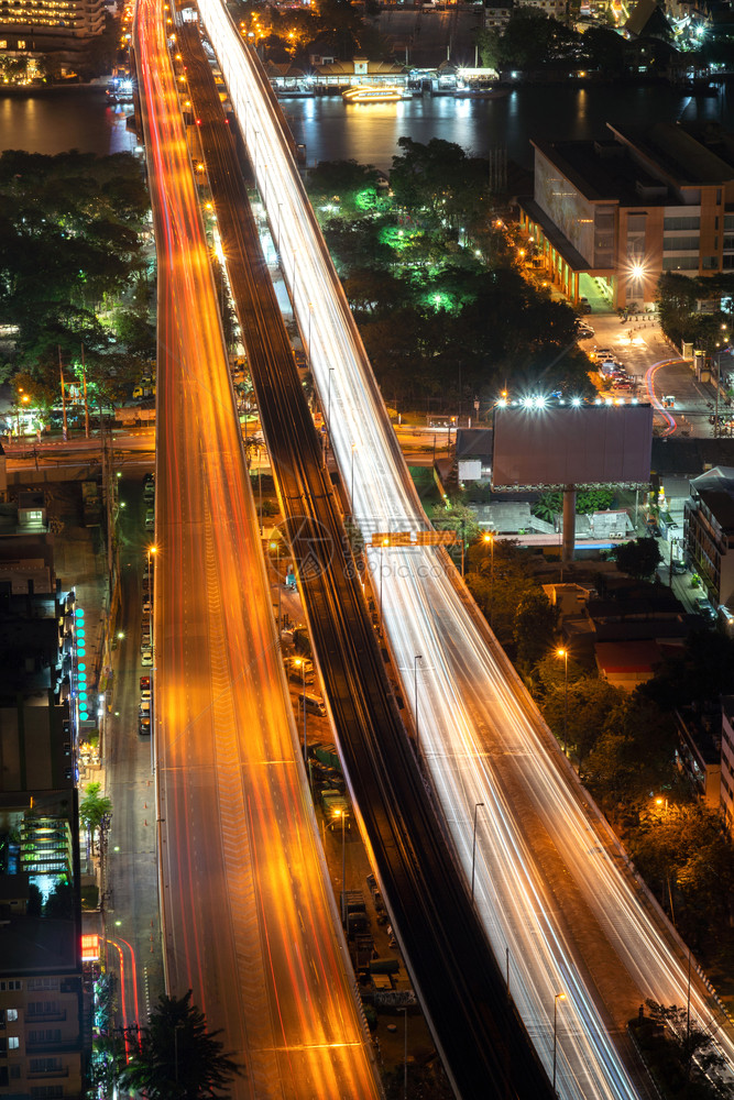 泰国曼谷市公路夜景图片