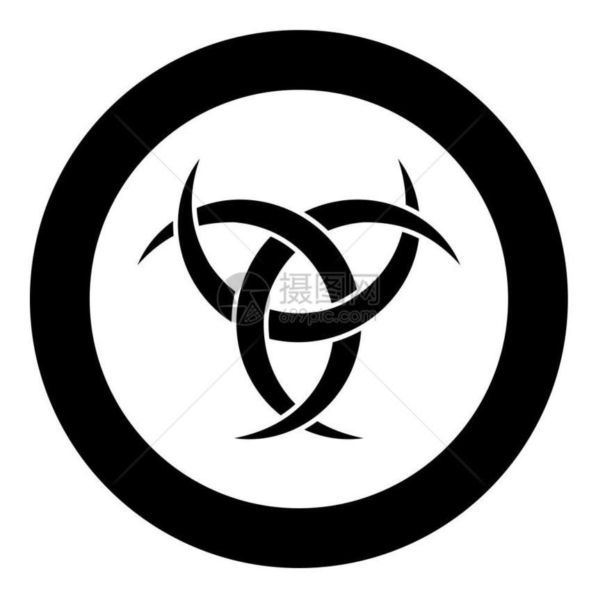 Odin角异教符号圆图示的黑色矢量角异教符号圆图示的黑色矢量平板图示图片