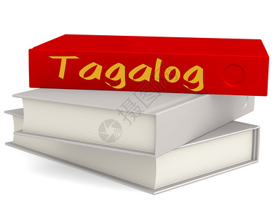 硬封面书籍带有Tagalog单词3D翻譯背景图片